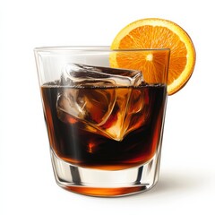 A dark, rich black Russian with a twist of orange, sophisticated and smooth