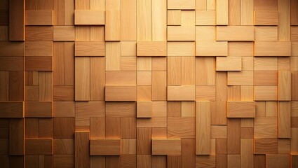 Naklejka premium A mesmerizing wooden wall, filled with intricate textures and warm hues. 
