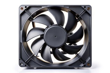 Powerful black PC cooling fan, ideal for high-performance desktops, pictured overhead on a white background.