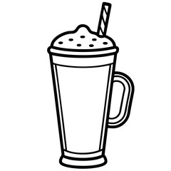 Clean Line Art Iced Beverage Icon