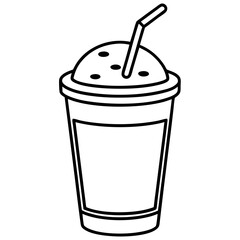 Clean Line Art Iced Beverage Icon