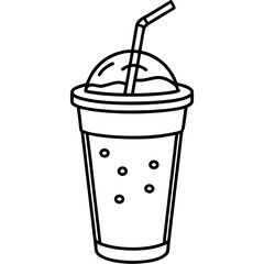 Clean Line Art Iced Beverage Icon