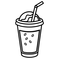 Clean Line Art Iced Beverage Icon