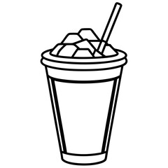 Clean Line Art Iced Beverage Icon