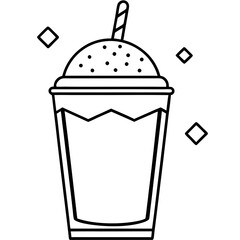Clean Line Art Iced Beverage Icon
