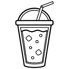 Clean Line Art Iced Beverage Icon