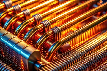 Macro Close-up of Electric Radiator Heating Element, Home Heating System Detail