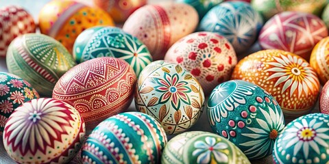 Obraz premium Scandinavian Easter Eggs: Pastel Hues & Minimalist Design