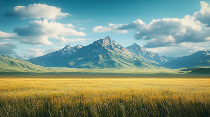 Fototapeta premium A mountain range is visible in the distance