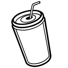 Elegant Line Work Soda Can Artwork