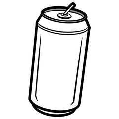 Elegant Line Work Soda Can Artwork