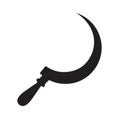 Silhouette Sickle vector image in whit background.