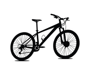 Bicycle Silhouette - Vector Illustration - Isolated On White Background