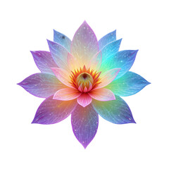 Fototapeta premium beautiful Flower with neon pattles on white background