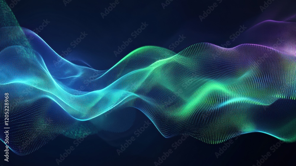 Aufkleber Waves of color and light creating a dynamic abstract pattern in a mesmerizing digital composition. Generative AI