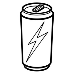 Futuristic Energy Drink Can Line Work