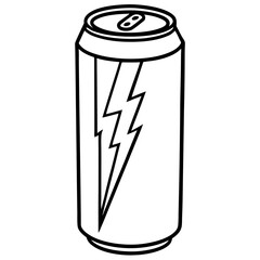 Futuristic Energy Drink Can Line Work