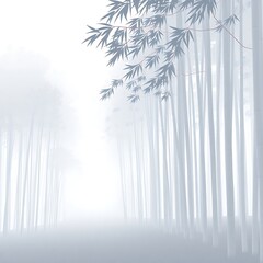 Obraz premium Misty bamboo forest path.