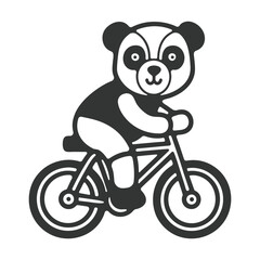 Panda Silhouette in Vector illustration Art design with White Color Background, cute panda teddy  vector.