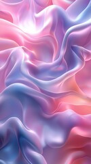 Obraz premium Abstract silky waves of pink and purple hues create a soft digital art background Generated AI
