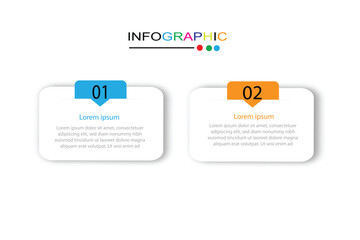Fototapeta premium 2 Steps Infographics Design Template - Graph, Pie chart, workflow layout, squire diagram, brochure, report, presentation, web design Editable Vector