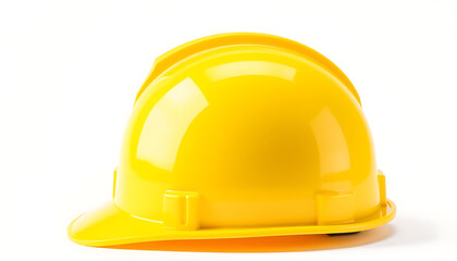 yellow safety helmet isolated on white background