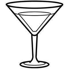 Geometric Martini Glass Line Art