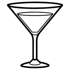 Geometric Martini Glass Line Art
