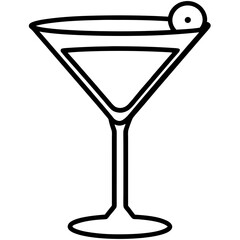Geometric Martini Glass Line Art