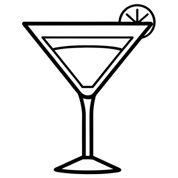 recommend clip art: Geometric Martini Glass Line Art