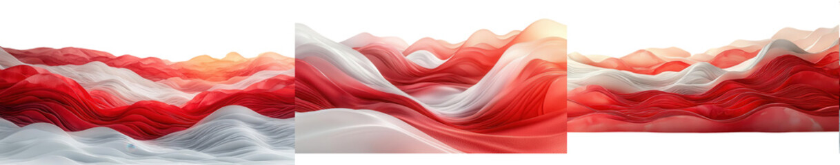 Pastel Watercolor Abstract wave background in shades of red and white, perfect for modern design projects., PNG transparent background
