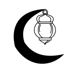 Islamic lantern simple flat icon