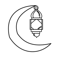 Islamic lantern simple flat icon