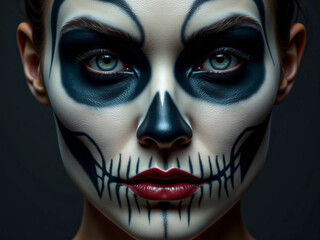 A woman with skull make up  © virtual_arts