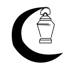 Islamic lantern simple flat icon