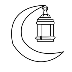 Islamic lantern simple flat icon
