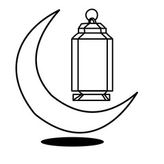 Fototapeta premium Islamic lantern simple flat icon