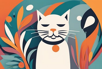 おかしな猫のデザインイラスト