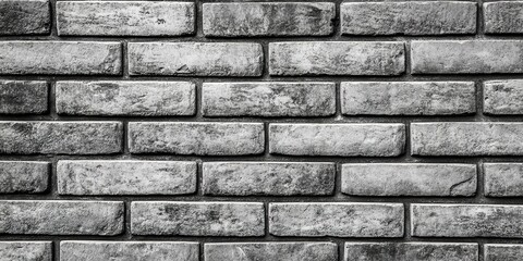 Fototapeta premium Black and white brick wall background with gray bricks. Black and gray brick texture for interior design or backdrop. 