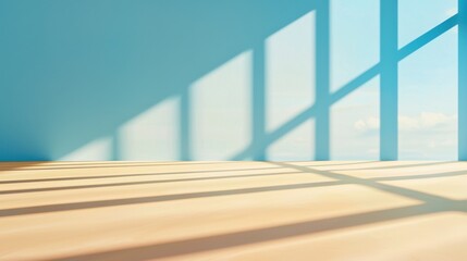Obraz premium Organic textures and natural light in an empty room corner angle shot minimalist environment