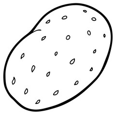 Minimal Potato Outline Vector Art