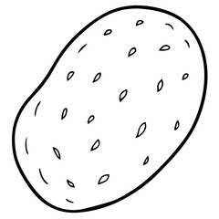 Minimal Potato Outline Vector Art