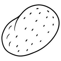 Minimal Potato Outline Vector Art