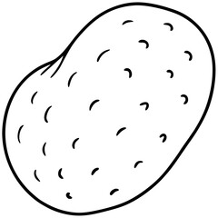 Minimal Potato Outline Vector Art