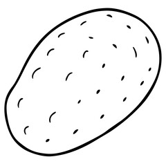 Minimal Potato Outline Vector Art