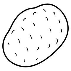 Minimal Potato Outline Vector Art