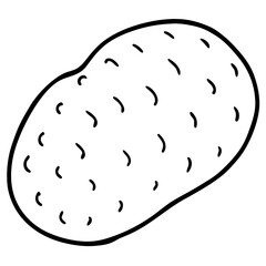 Minimal Potato Outline Vector Art