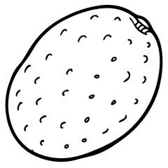 Minimal Potato Outline Vector Art