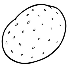 Minimal Potato Outline Vector Art