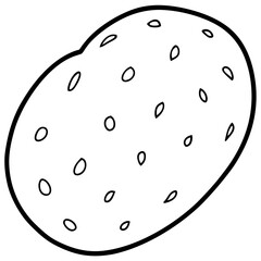 Minimal Potato Outline Vector Art